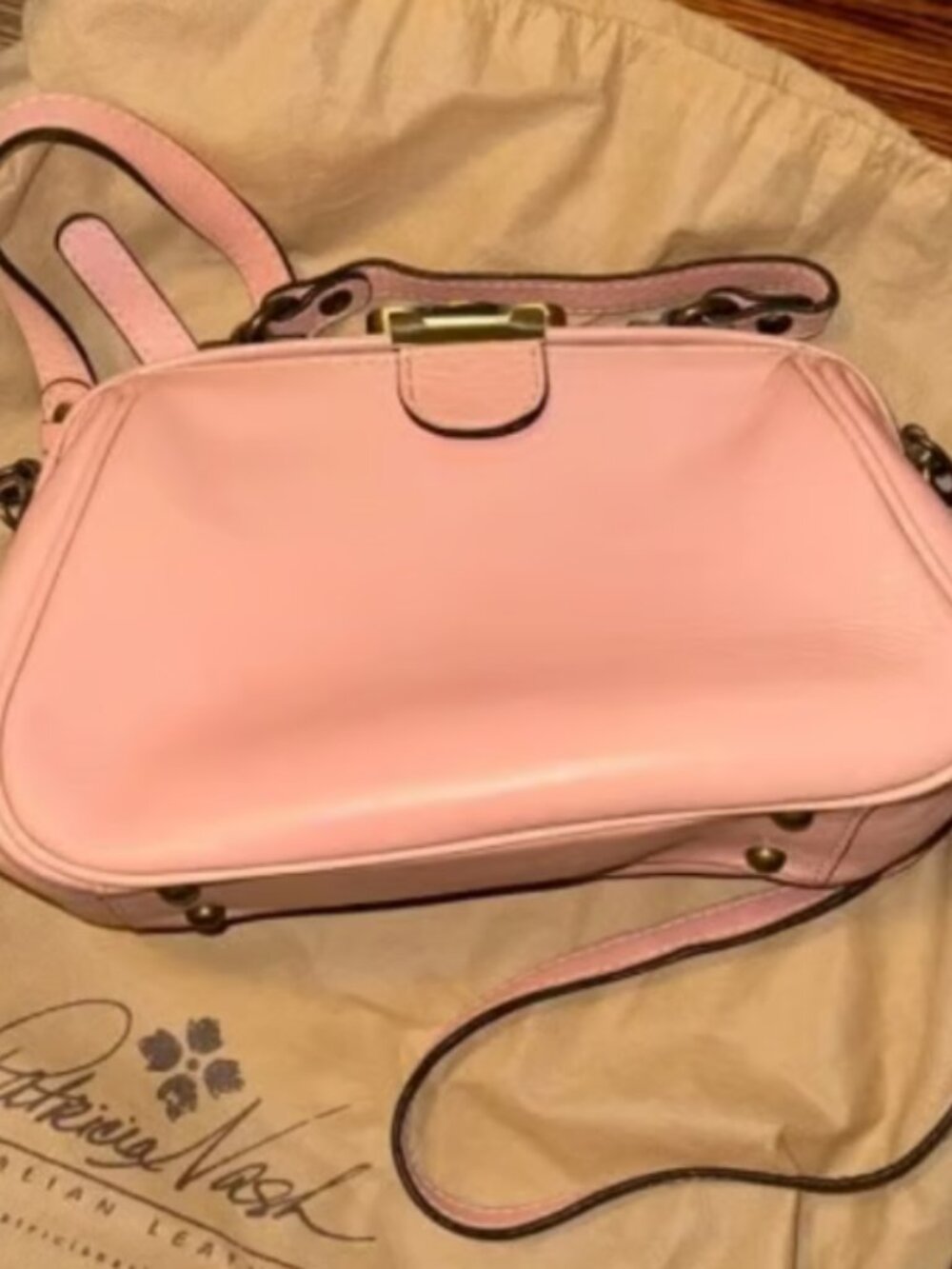 Patricia Nash Blush Pink Leather Satchel Crossbody Handbag